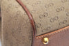Authentic GUCCI Vintage Hand Boston Bag Purse GG Canvas Leather Brown 3246K