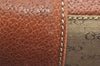 Authentic GUCCI Vintage Hand Boston Bag Purse GG Canvas Leather Brown 3246K
