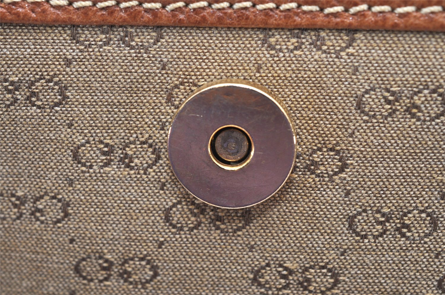 Authentic GUCCI Vintage Hand Boston Bag Purse GG Canvas Leather Brown 3246K