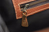 Authentic GUCCI Vintage Hand Boston Bag Purse GG Canvas Leather Brown 3246K