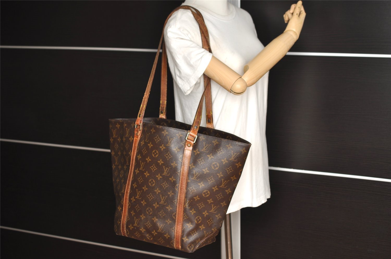 Authentic Louis Vuitton Monogram Sac Shopping PM Tote Bag M51108 LV 3248I