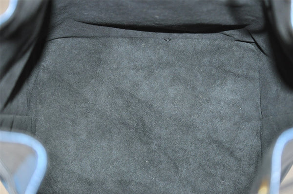 Authentic Louis Vuitton Epi Petit Noe Bi-color Blue x Black Drawstring Bag 3249I