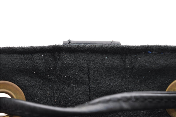 Authentic Louis Vuitton Epi Petit Noe Bi-color Blue x Black Drawstring Bag 3249I