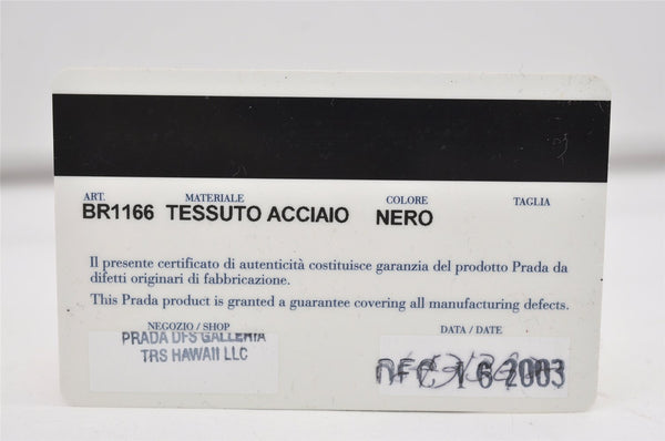 Authentic PRADA TESSUTO ACCIAIO Nylon Leather Hand Bag BR1166 Black 3250I