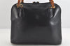 Authentic GUCCI Bamboo 2way Hand Shoulder Bag Purse Leather Navy Junk 3251K