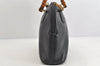 Authentic GUCCI Bamboo 2way Hand Shoulder Bag Purse Leather Navy Junk 3251K