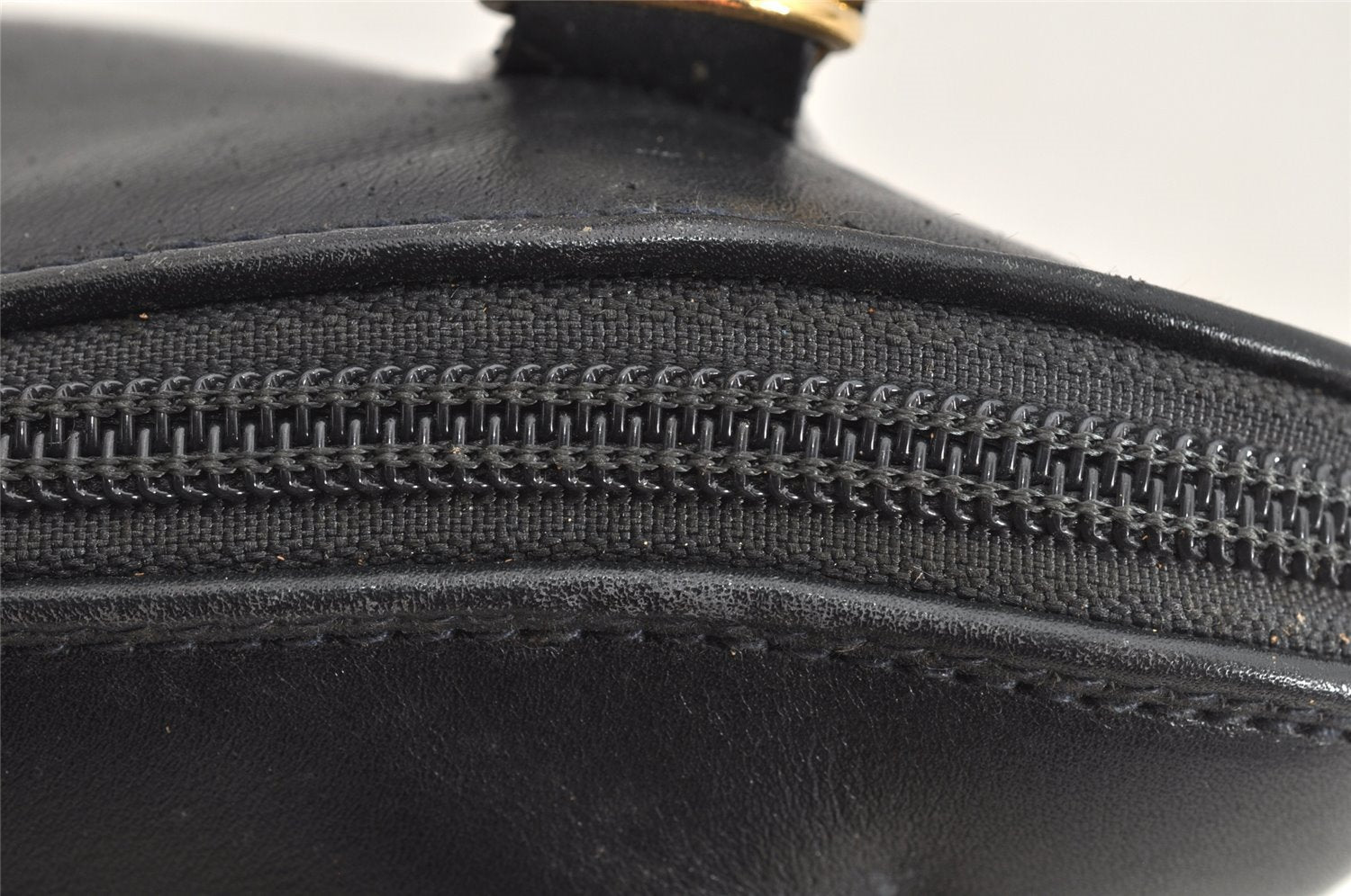 Authentic GUCCI Bamboo 2way Hand Shoulder Bag Purse Leather Navy Junk 3251K