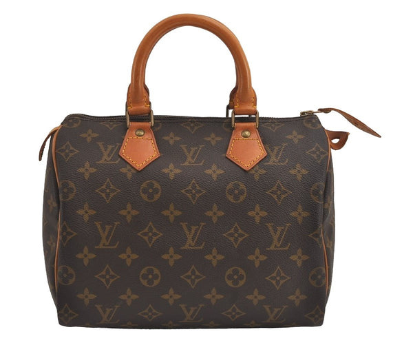 Authentic Louis Vuitton Monogram Speedy 25 Boston Hand Bag M41528 LV 3252J