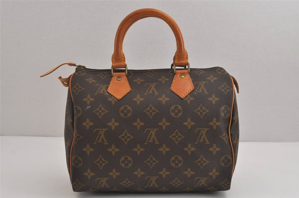 Authentic Louis Vuitton Monogram Speedy 25 Boston Hand Bag M41528 LV 3252J