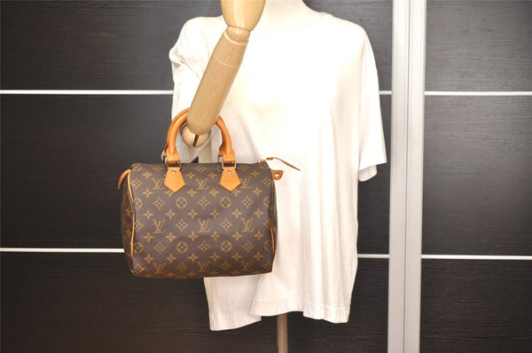 Authentic Louis Vuitton Monogram Speedy 25 Boston Hand Bag M41528 LV 3252J