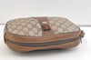 Authentic GUCCI Web Sherry Line Clutch Hand Bag Purse GG PVC Leather Brown 3252K