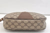 Authentic GUCCI Web Sherry Line Clutch Hand Bag Purse GG PVC Leather Brown 3252K