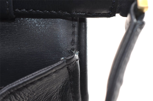 Authentic GUCCI Vintage Shoulder Bag Purse Leather Navy Blue 3253I