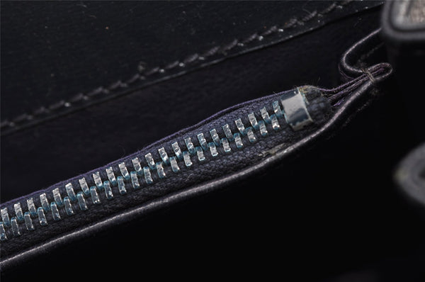 Authentic GUCCI Vintage Shoulder Bag Purse Leather Navy Blue 3253I