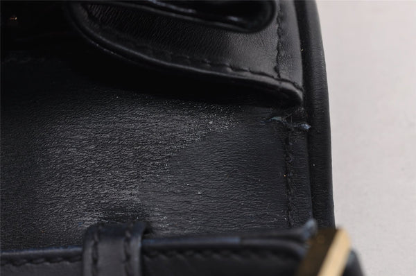 Authentic GUCCI Vintage Shoulder Bag Purse Leather Navy Blue 3253I