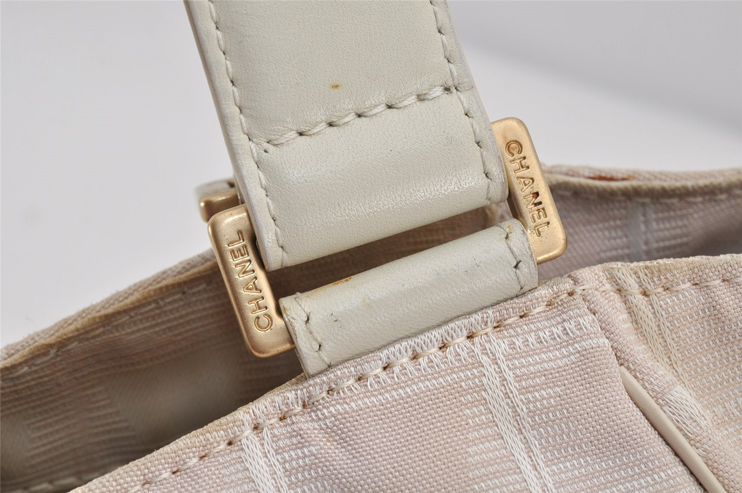 Authentic CHANEL New Travel Line Shoulder Hand Bag Nylon Leather Pink 3253K