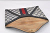 Authentic GUCCI Sherry Line Clutch Hand Bag Purse GG PVC Leather Navy Blue 3254K