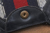 Authentic GUCCI Sherry Line Clutch Hand Bag Purse GG PVC Leather Navy Blue 3254K