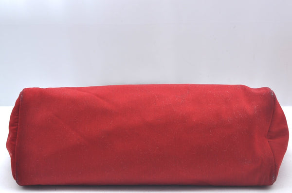 Authentic HERMES Her Bag Cabas PM 2 in 1 Shoulder Tote Bag Red Orange 3255J