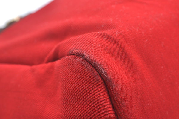 Authentic HERMES Her Bag Cabas PM 2 in 1 Shoulder Tote Bag Red Orange 3255J