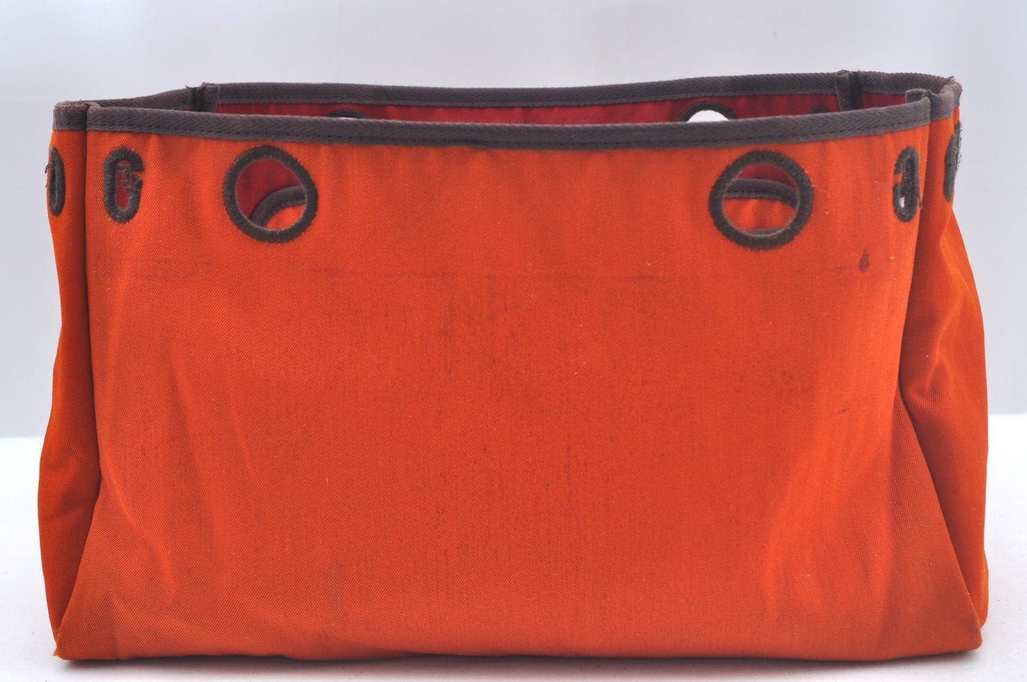 Authentic HERMES Her Bag Cabas PM 2 in 1 Shoulder Tote Bag Red Orange 3255J