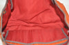 Authentic HERMES Her Bag Cabas PM 2 in 1 Shoulder Tote Bag Red Orange 3255J