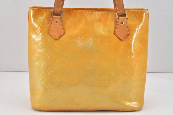 Authentic Louis Vuitton Vernis Houston Shoulder Hand Bag Yellow M91053 LV 3255K