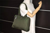 Authentic PRADA Vintage Nylon Tessuto Leather Shoulder Tote Hand Bag Green 3256I