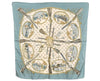 Authentic HERMES Carre 90 Scarf "LA CHASSE A TIR" Silk Blue 3256K