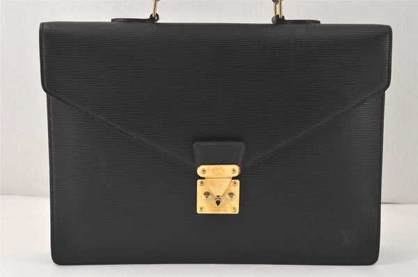 Authentic Louis Vuitton Epi Serviette Conseiller Briefcase Black M54422 LV 3257K