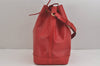 Authentic Louis Vuitton Epi Noe Shoulder Drawstring Bag Red M44007 LV 3258J