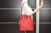 Authentic Louis Vuitton Epi Noe Shoulder Drawstring Bag Red M44007 LV 3258J