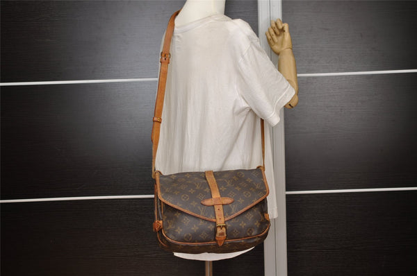 Authentic Louis Vuitton Monogram Saumur 30 Shoulder Cross Bag M42256 LV 3259J