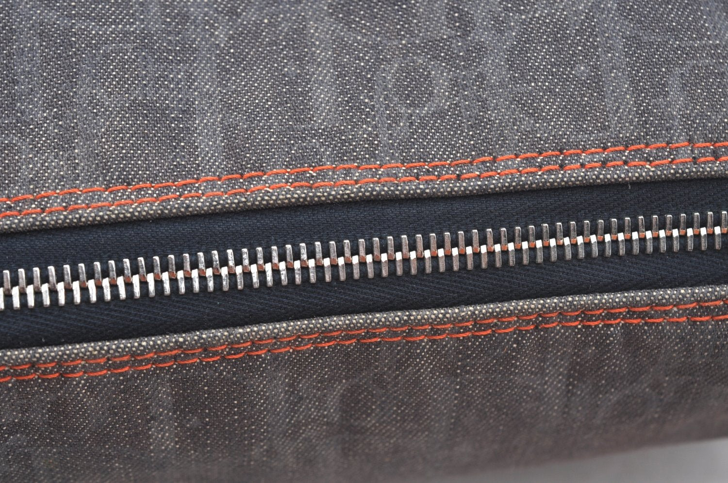 Authentic Christian Dior Trotter Shoulder Hand Bag Denim Leather Navy Blue 3260J