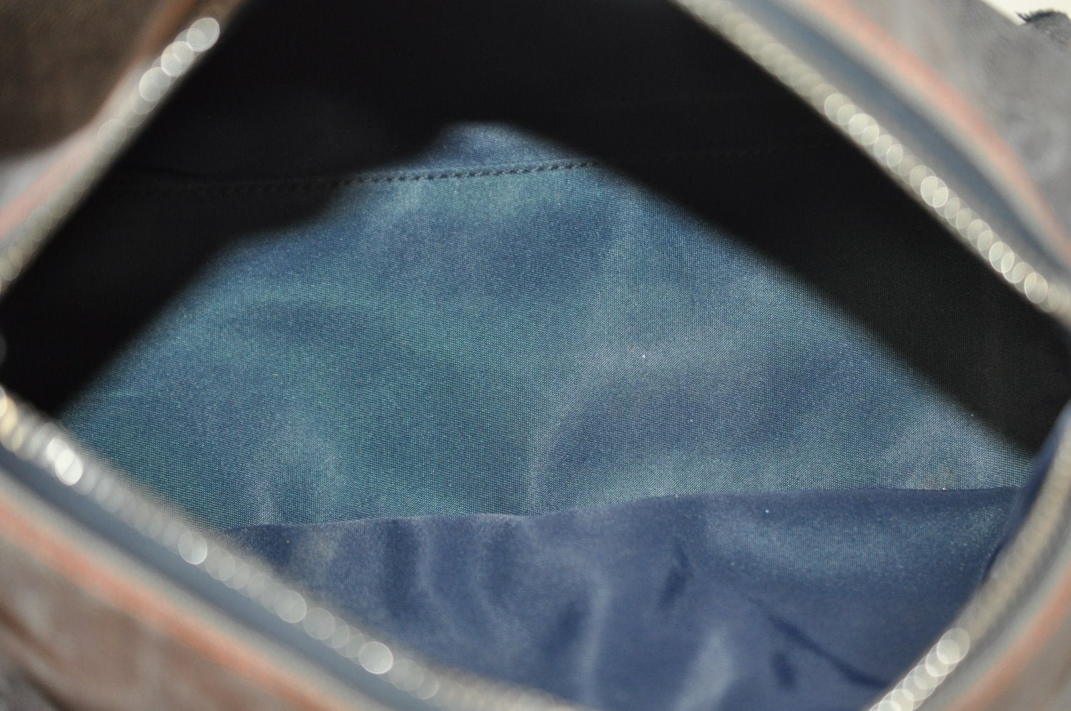 Authentic Christian Dior Trotter Shoulder Hand Bag Denim Leather Navy Blue 3260J