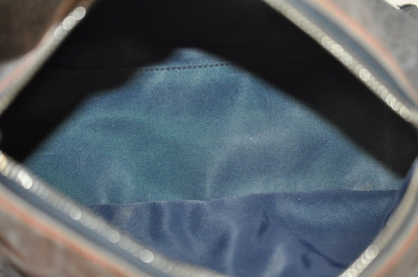 Authentic Christian Dior Trotter Shoulder Hand Bag Denim Leather Navy Blue 3260J