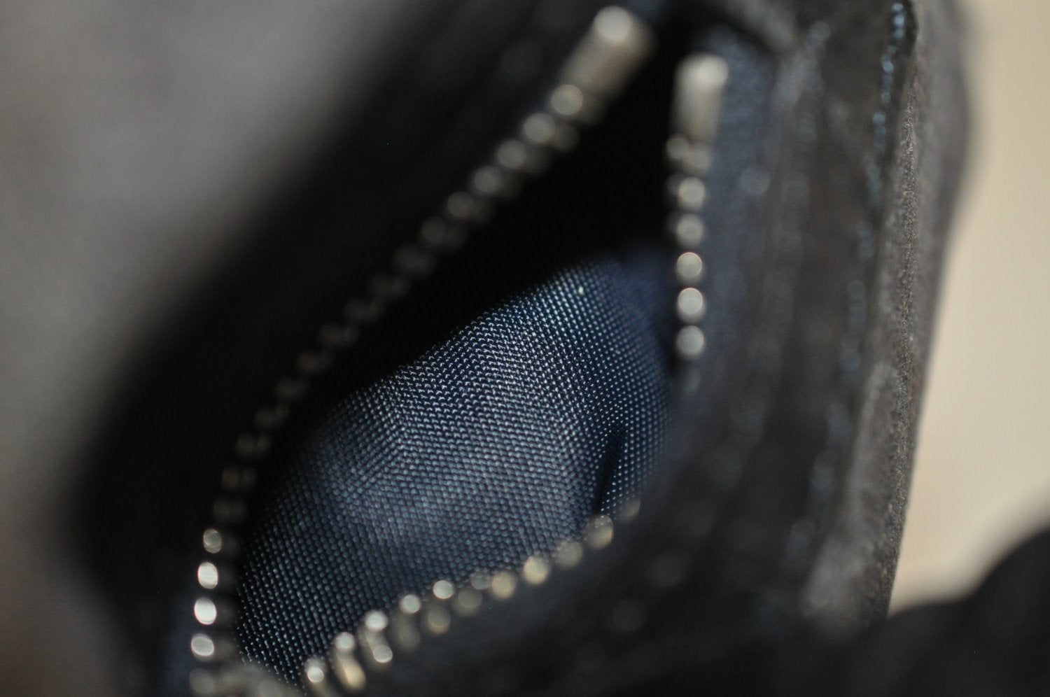 Authentic Christian Dior Trotter Shoulder Hand Bag Denim Leather Navy Blue 3260J