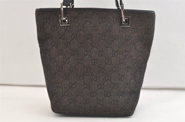 Authentic GUCCI Shoulder Tote Bag Purse GG Canvas Leather 31244 Black 3260K