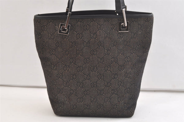 Authentic GUCCI Shoulder Tote Bag Purse GG Canvas Leather 31244 Black 3260K