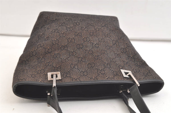 Authentic GUCCI Shoulder Tote Bag Purse GG Canvas Leather 31244 Black 3260K