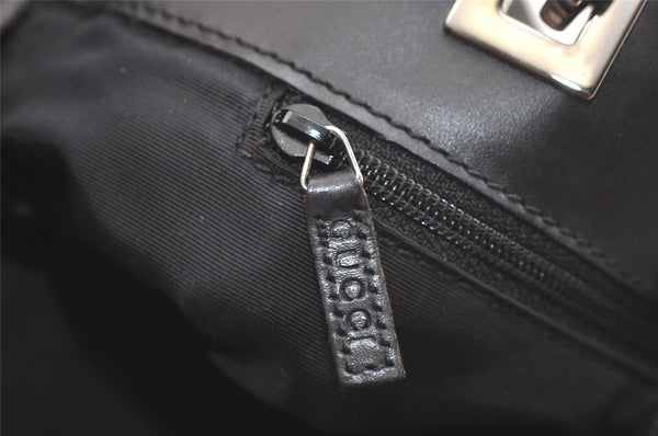 Authentic GUCCI Shoulder Tote Bag Purse GG Canvas Leather 31244 Black 3260K
