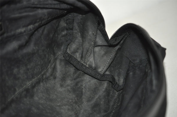 Authentic PRADA Tessuto Saffiano Nylon Leather Pouch Purse 2N0029 Black 3263I