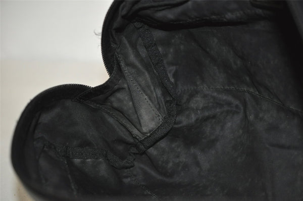 Authentic PRADA Tessuto Saffiano Nylon Leather Pouch Purse 2N0029 Black 3263I