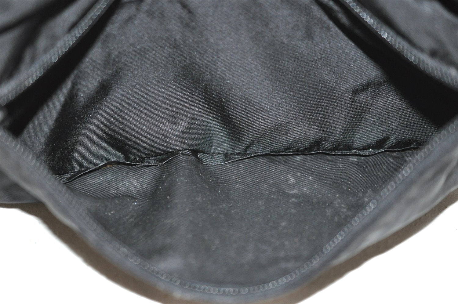 Authentic PRADA Tessuto Saffiano Nylon Leather Pouch Purse 2N0029 Black 3263I