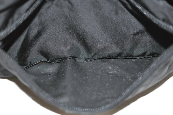 Authentic PRADA Tessuto Saffiano Nylon Leather Pouch Purse 2N0029 Black 3263I