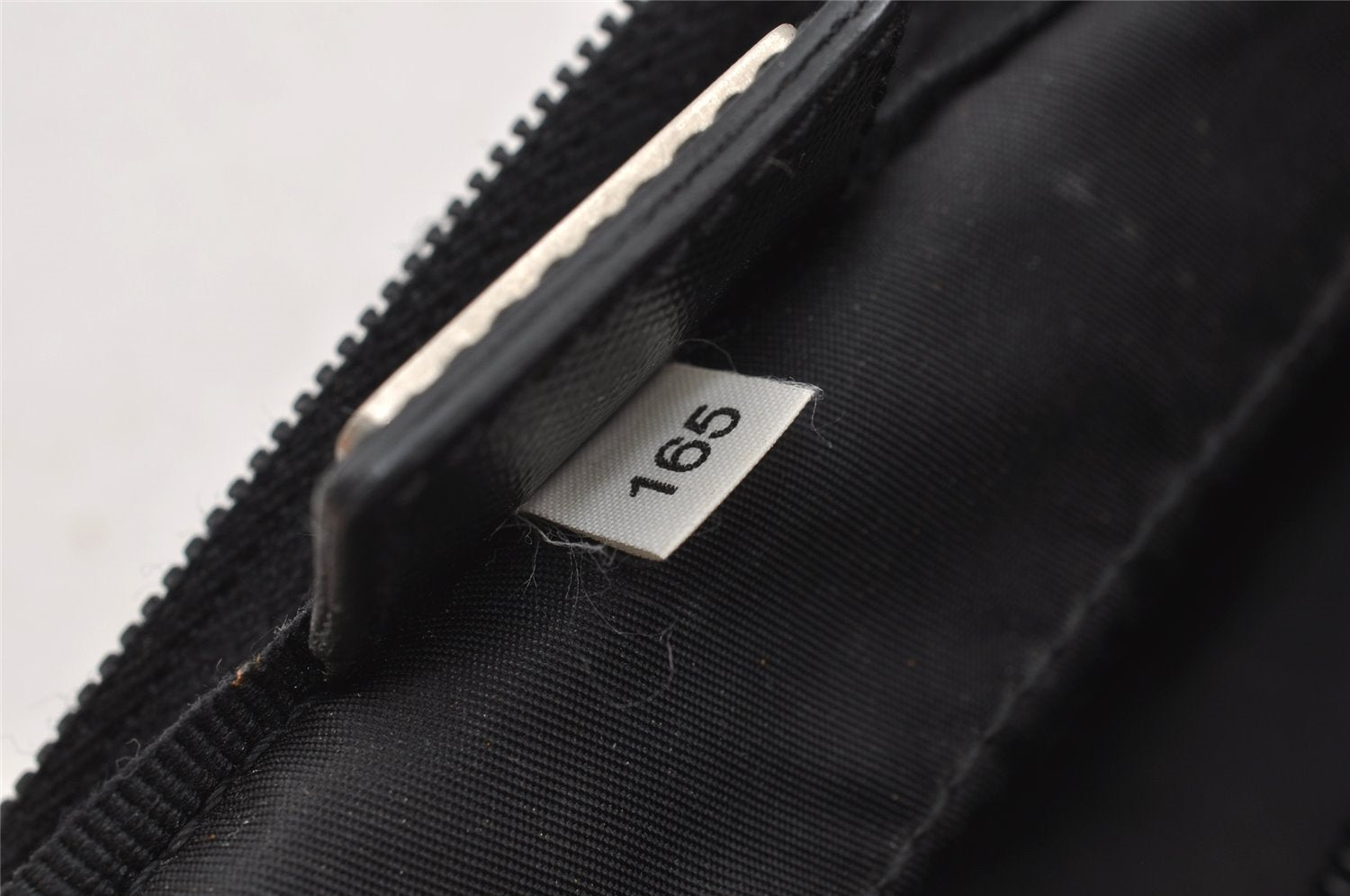 Authentic PRADA Tessuto Saffiano Nylon Leather Pouch Purse 2N0029 Black 3263I