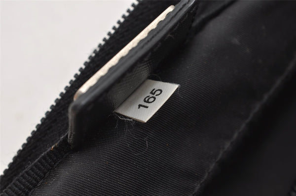 Authentic PRADA Tessuto Saffiano Nylon Leather Pouch Purse 2N0029 Black 3263I
