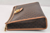 Authentic CELINE Macadam Blason Pattern Clutch Hand Bag PVC Leather Brown 3263K