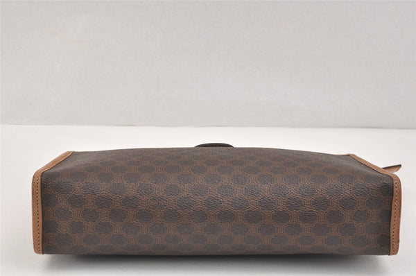 Authentic CELINE Macadam Blason Pattern Clutch Hand Bag PVC Leather Brown 3263K