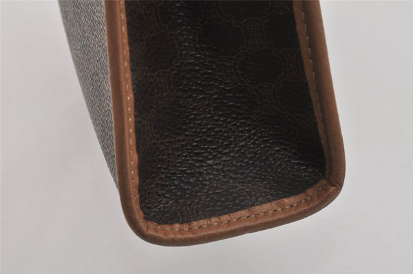 Authentic CELINE Macadam Blason Pattern Clutch Hand Bag PVC Leather Brown 3263K